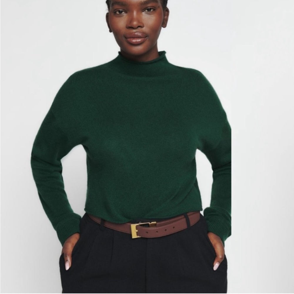 Reformation Cropped Cashmere Turtle in Sycamore